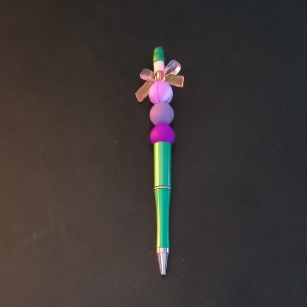 Green and Purple Kids Pen with Bow Top